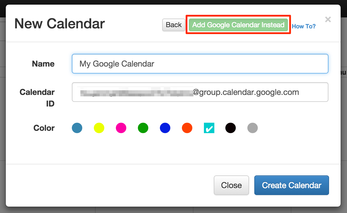 Import Google Calendar